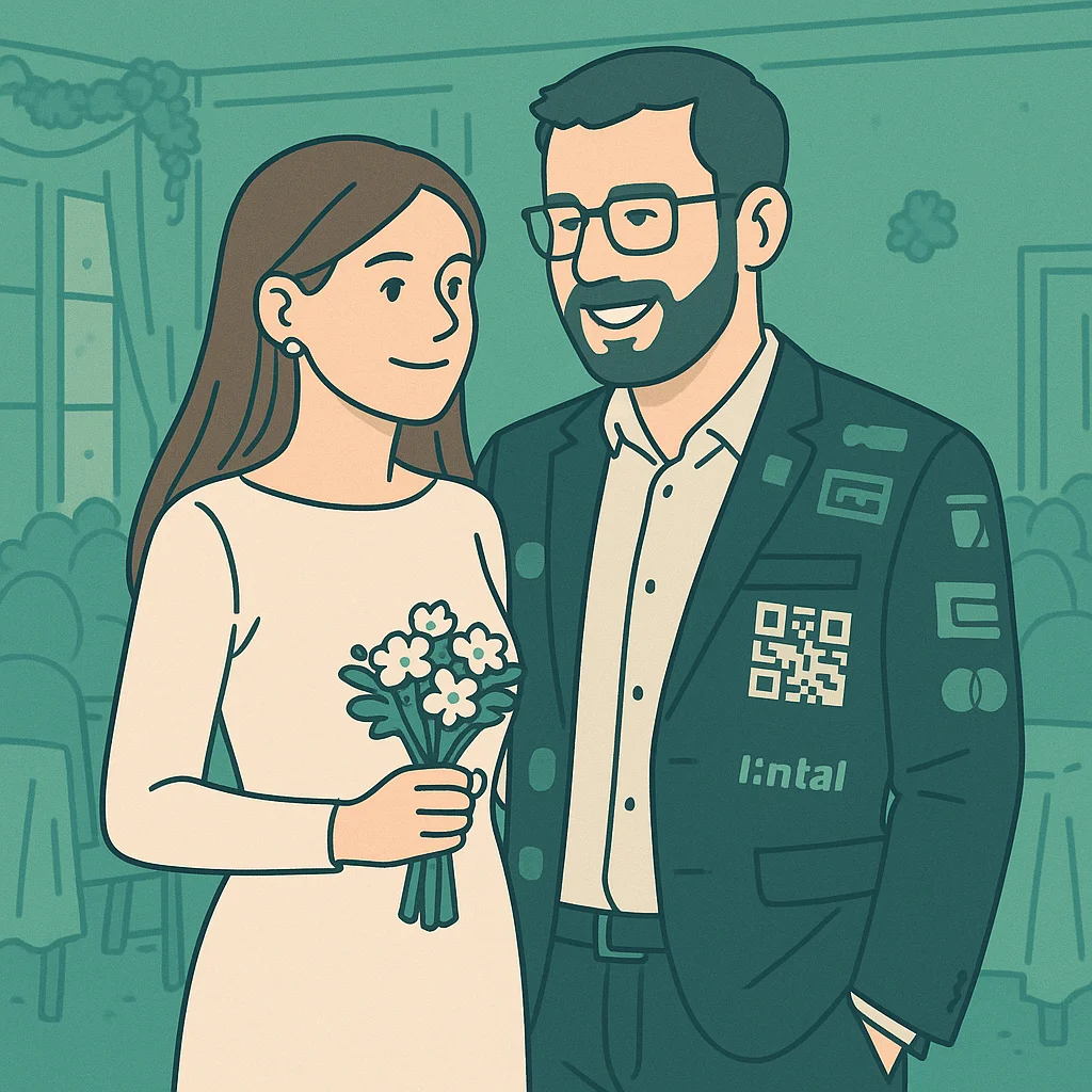 Der Hochzeitsanzug mit 26 Logos