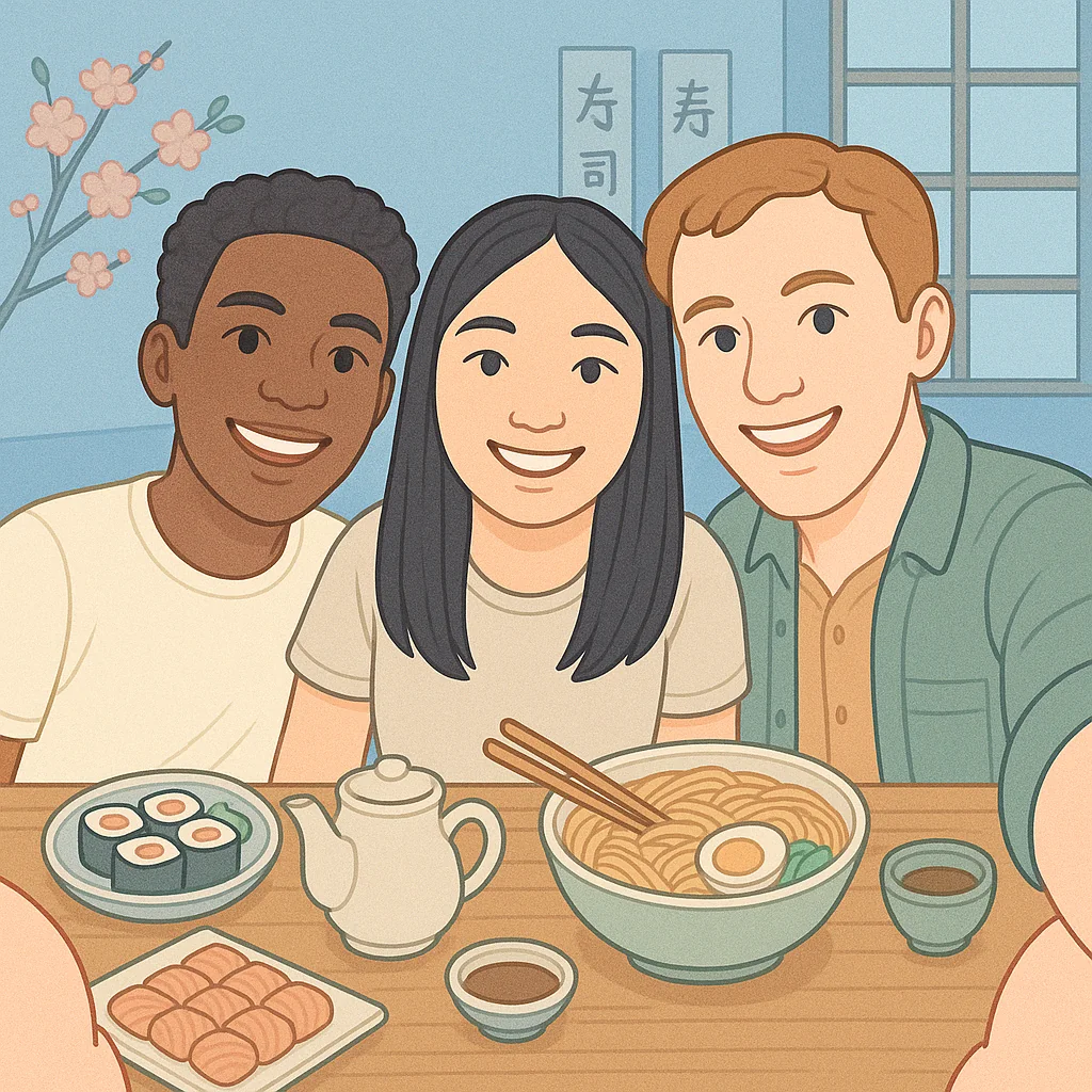 Ich esse im japanischen Restaurant