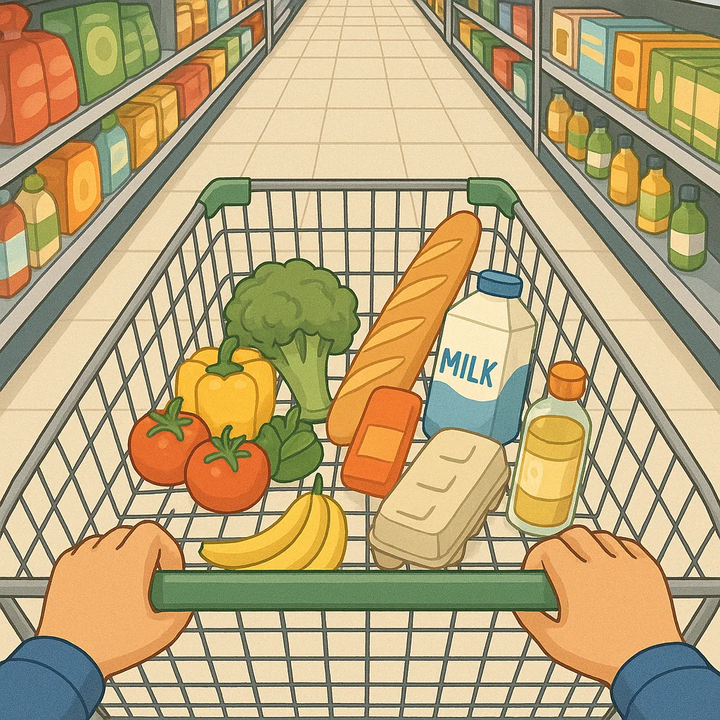 Ich kaufe im Supermarkt ein