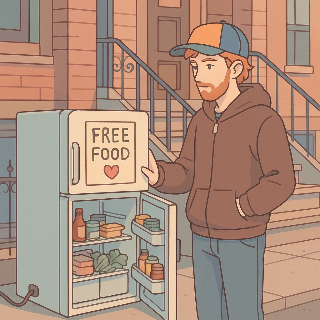 Thadeaus Umpster und der erste Gemeinschaftskühlschrank in Brooklyn